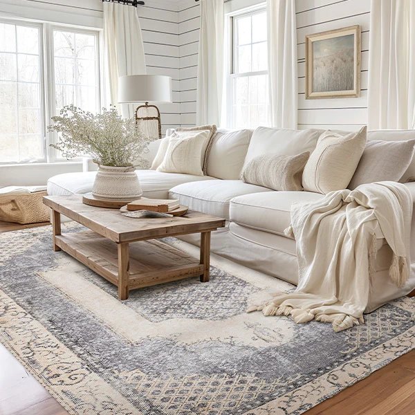 Distressed Farmhouse Area Rug, Choose Your Style