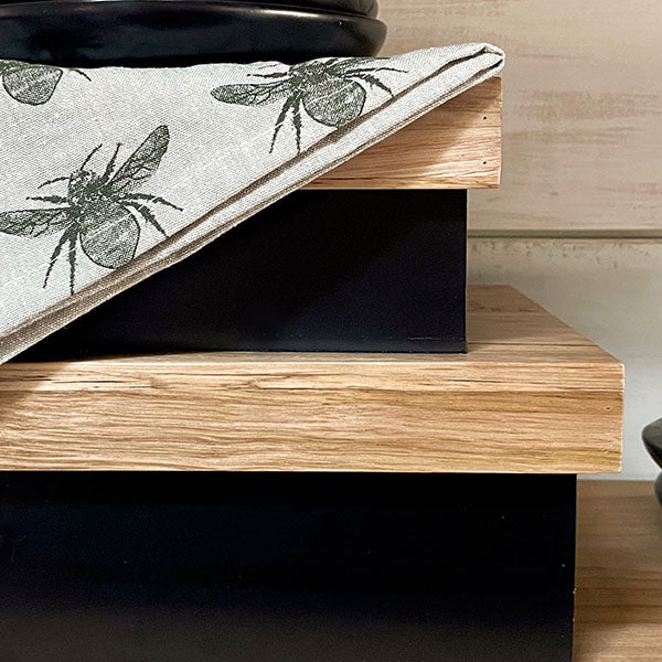 LARGE Storage Boxes with Wooden Lids, Set of 2