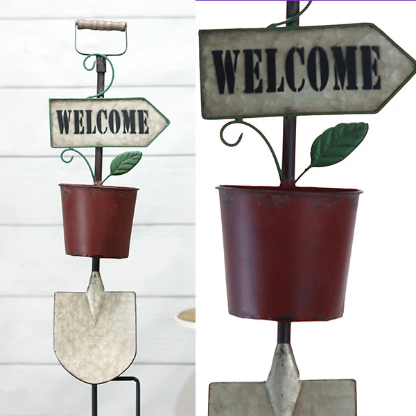 Distressed Welcome Garden Stake, Pick Your Style