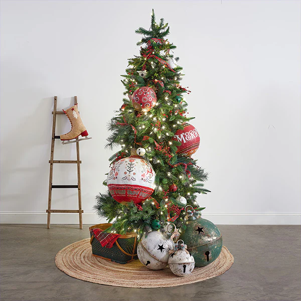 Oversized Paper Mache Christmas Ornament, Choose Your Size