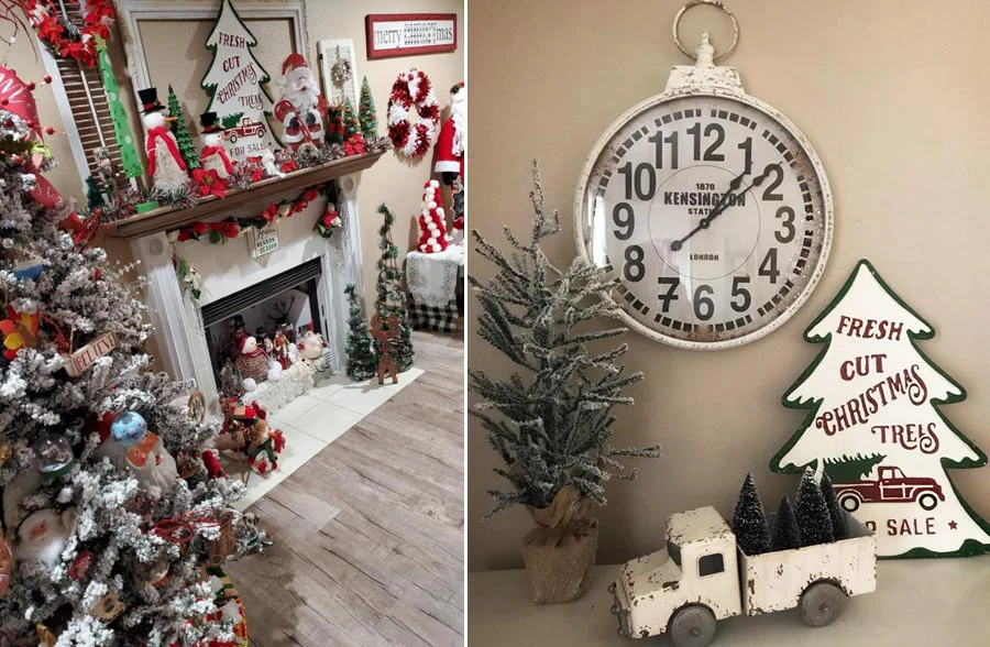 Red Truck Christmas Tree Sign