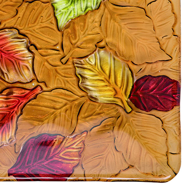 Fused Glass Leaves Plate