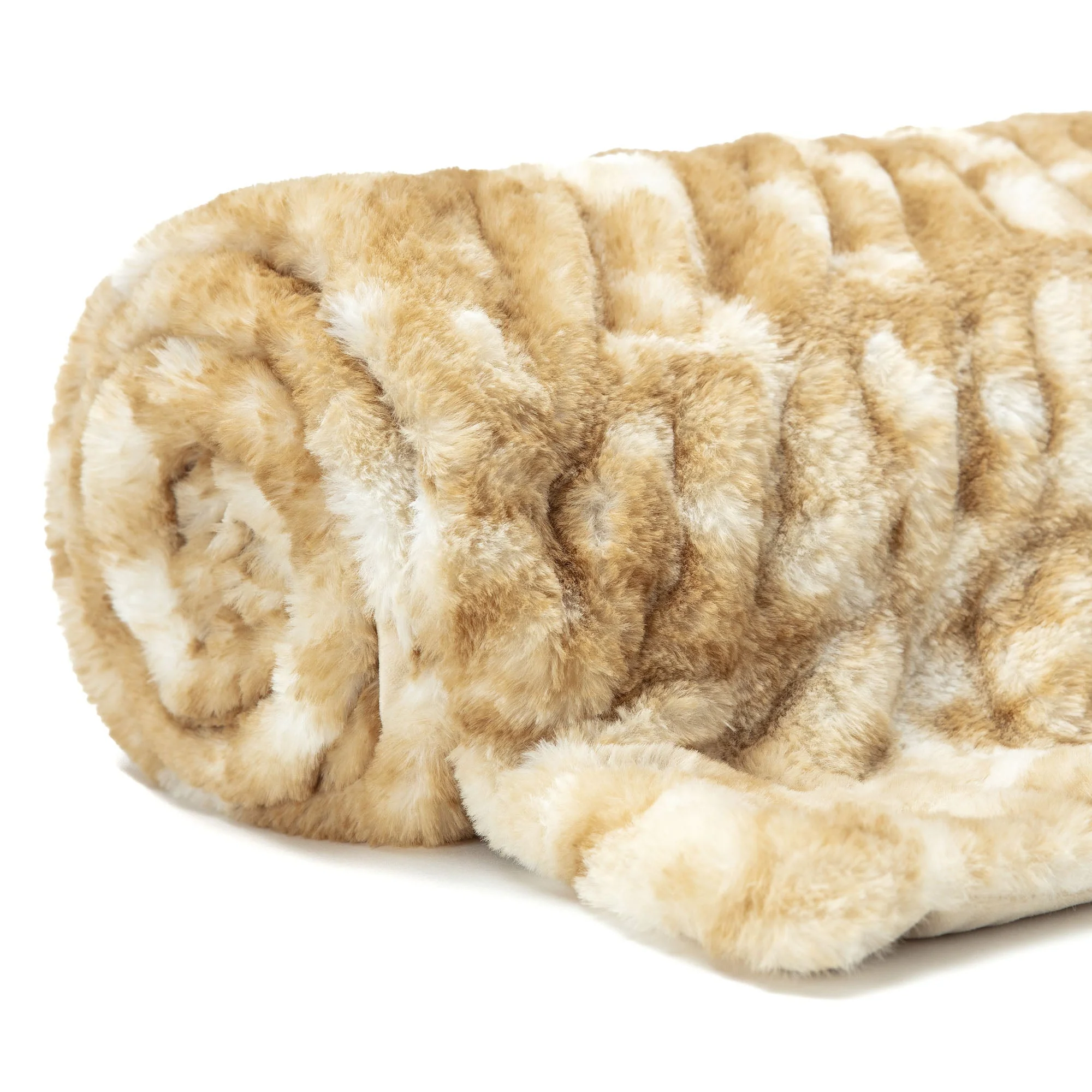 Ruched Faux Fur Throw Blanket