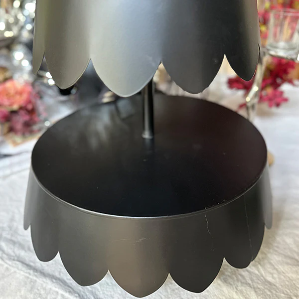 Two Tier Bat Black Metal Display Stand