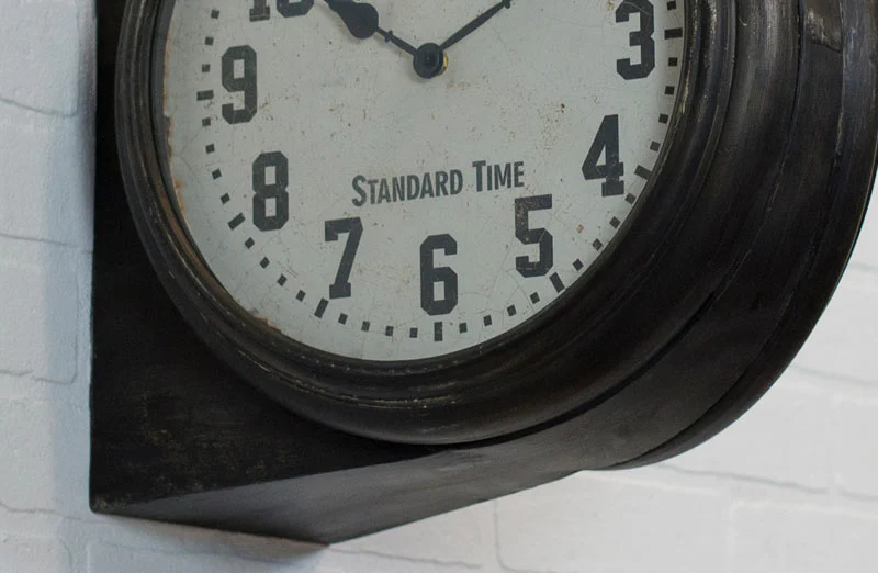 Double-Sided Old Town Wall Clock