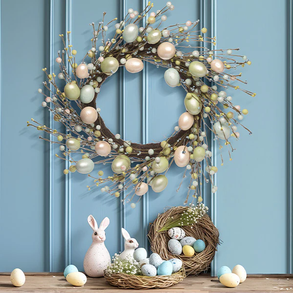 24 Inch Pastel Colored Easter Wreath