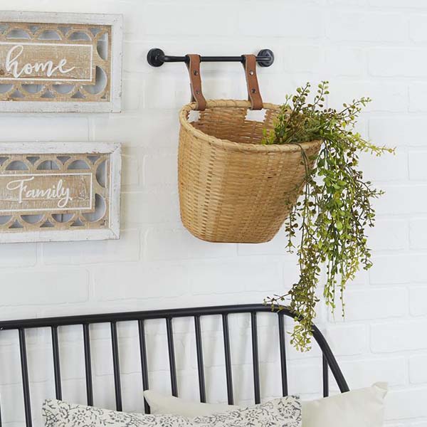 Farmhouse Bamboo Basket Wall Shelf, Pick Your Size