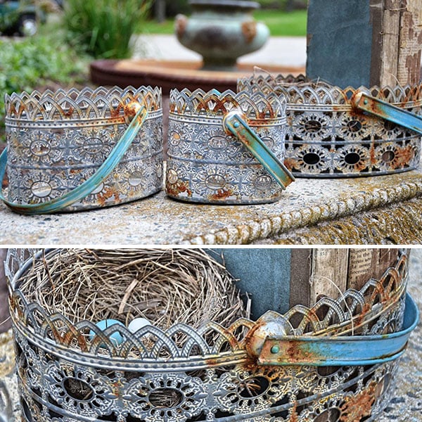 Oval Pierced Baskets  Set of 3