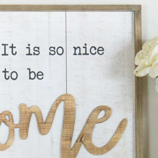 It's So Nice to Be Home Wooden Sign