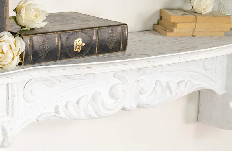 *HUGE* Antique White Corbel Mantel