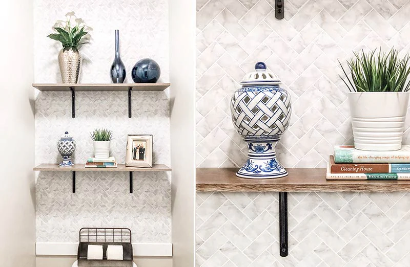 Herringbone Peel and Stick Backsplash Tiles