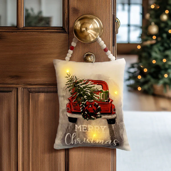 Light Up Vintage Truck Hanging Pillow