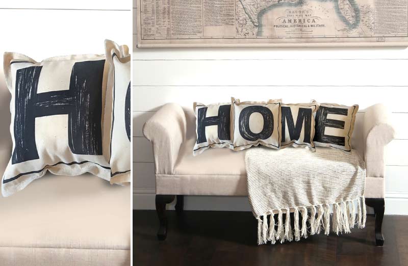 HOME Letter Pillows Set of 4