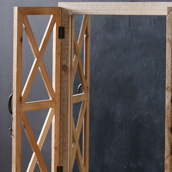 Window Mirror with Distressed Wood Frame