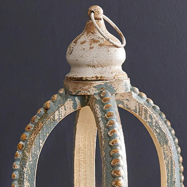 French Inspired Hurricane Glass Lanterns, Set of Two