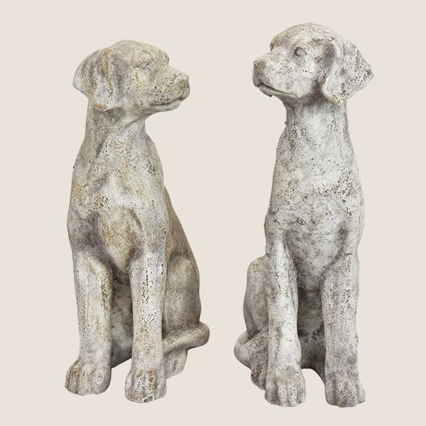 Antique Inspired Dog Statues, Set of 2 | Pick Your Color