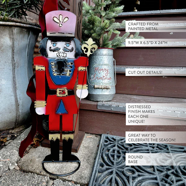 Large Metal Cutout Nutcracker Soldier