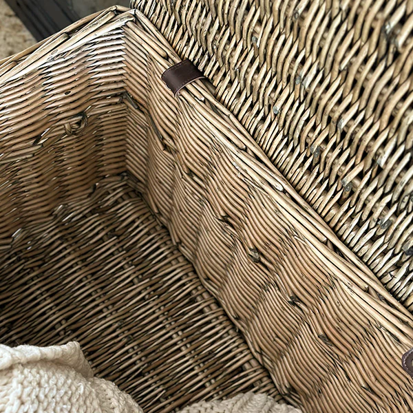 Oversized Rattan Storage Trunks with Handles, Set of 3