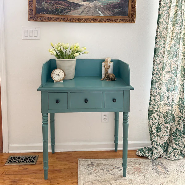 Antique Blue Wood Console Table Wash Stand