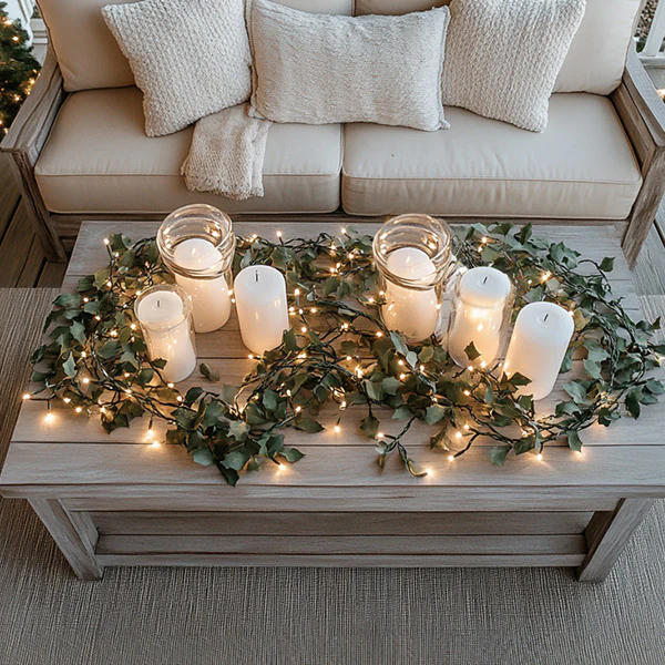 Solar-Powered LED Branch Garland with Timer