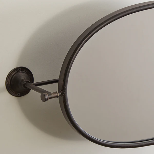Swiveling Vintage Oval Bathroom Mirror