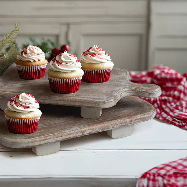Distressed Wood Cutting Board with Handle Risers, Set of 2