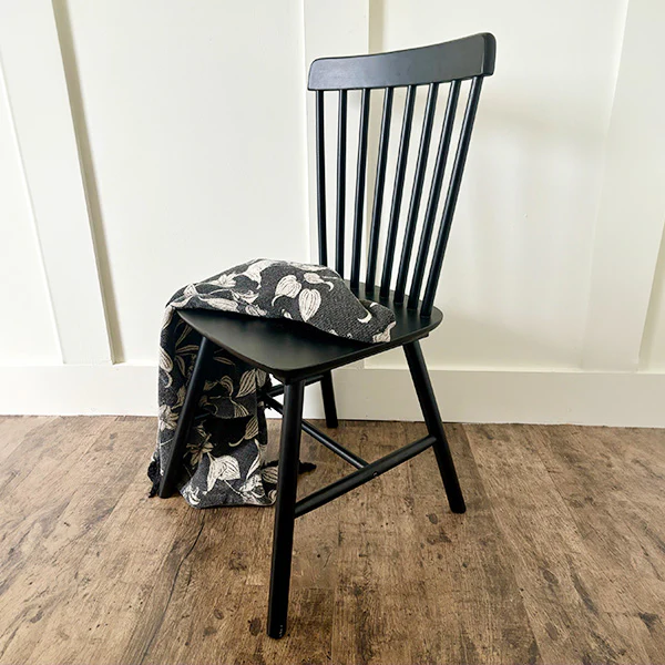 Black Spindle Back Dining Chairs, Set of 2