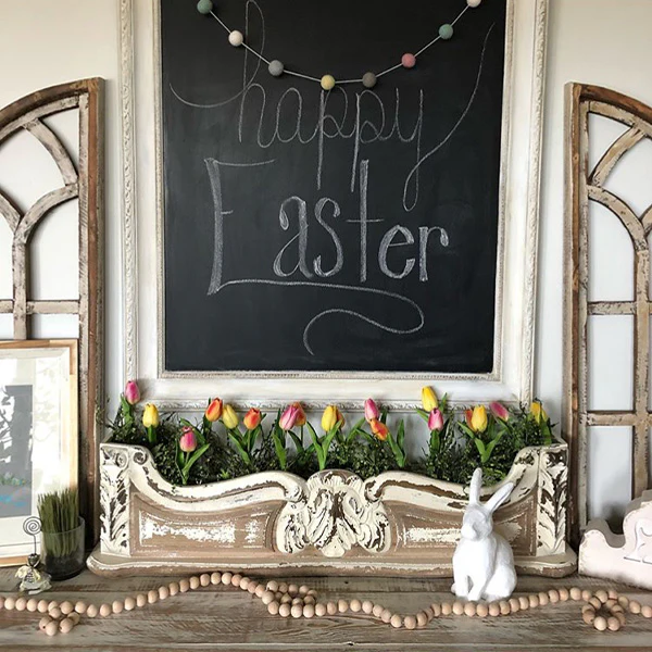 LARGE White Distressed Corbel Mantel Shelf