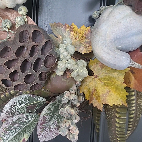 Premium Pumpkin and Gourd Autumn Wreath
