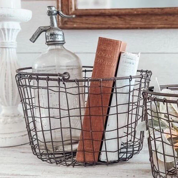 Nesting Wire Baskets with Handles, Set of 2