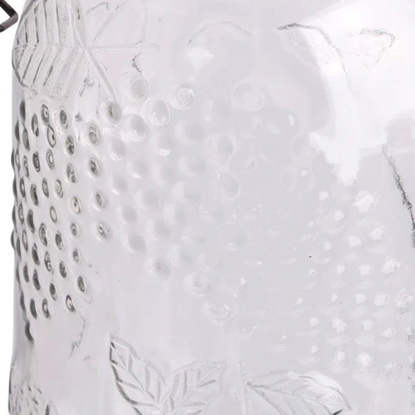 LARGE Fresh Fruit Embossed Glass Canisters, Set of 2