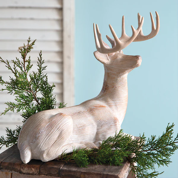Majestic Kneeling Deer Statue