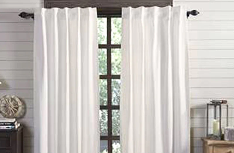 White Panel Curtains  Set of 2