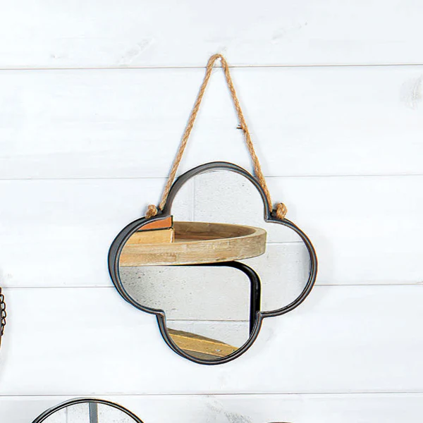 Metal Clover Wall Mirror