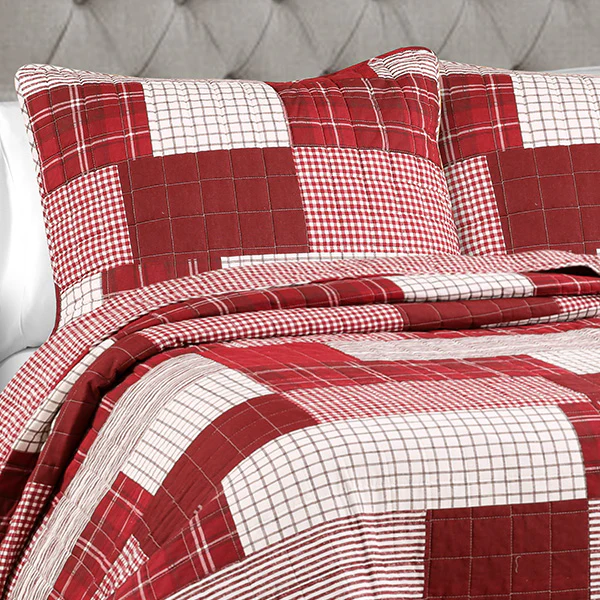 Reversible Plaid Quilt Inspired Bedding Set, Pick Your Style