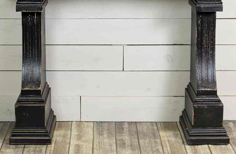 Distressed Black Wooden Console Table