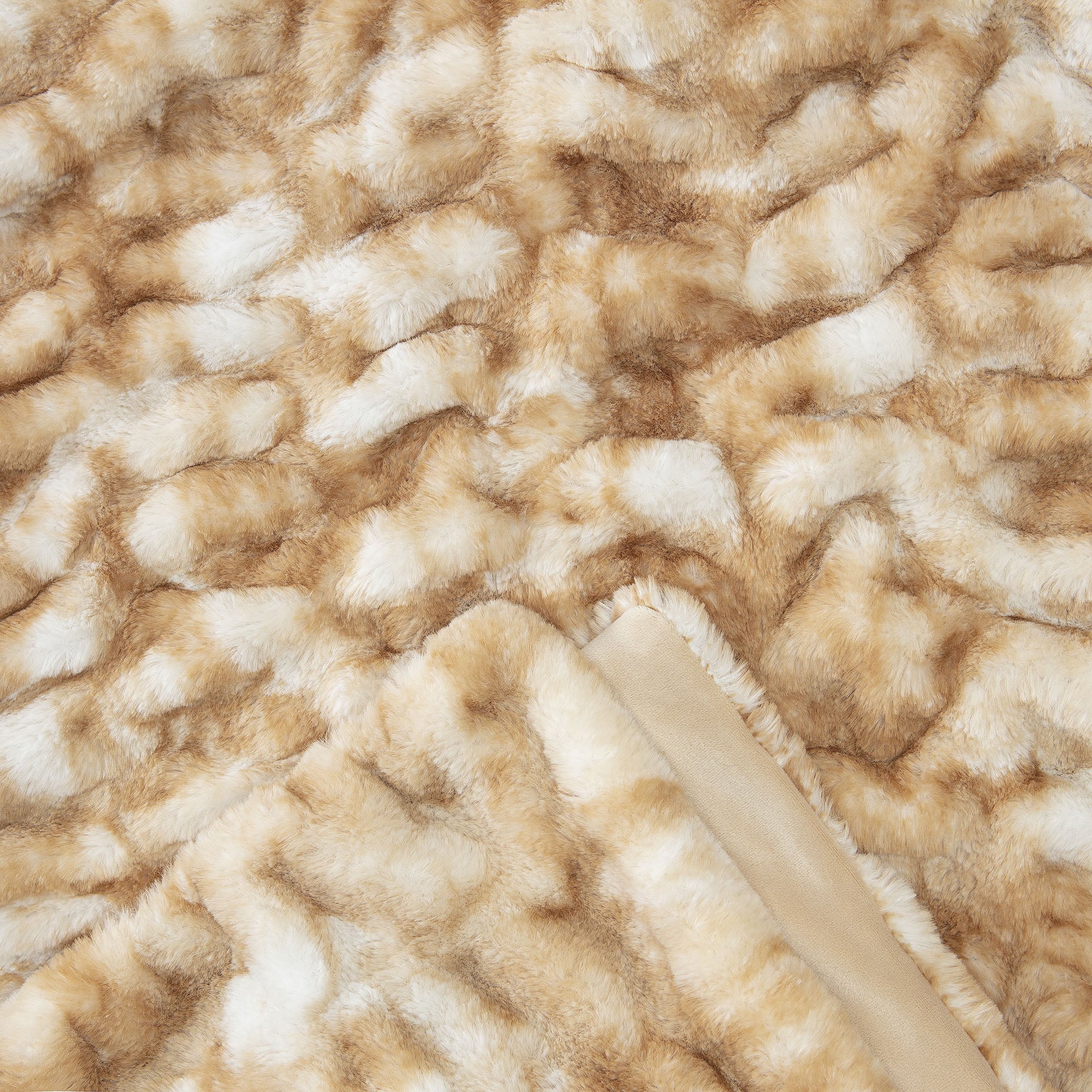 Ruched Faux Fur Throw Blanket