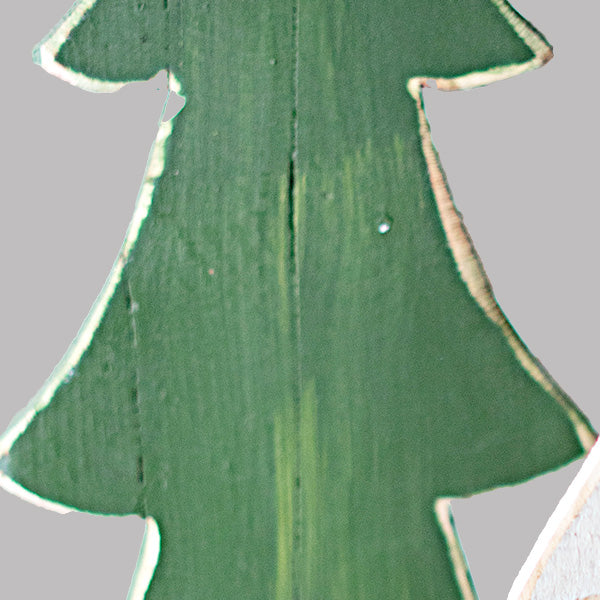 Large Painted Wooden Christmas Trees, Set of 3