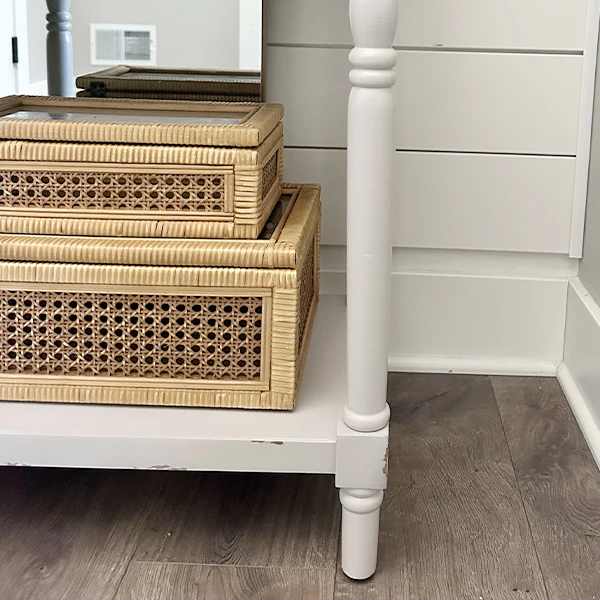 Grey Weathered Finish Wood Console Table