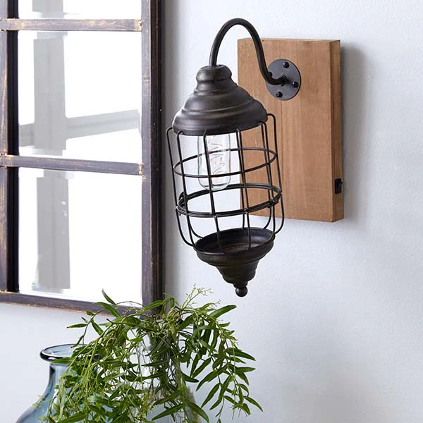 Rustic Wooden Plank Wall Sconce, Pick Your Style