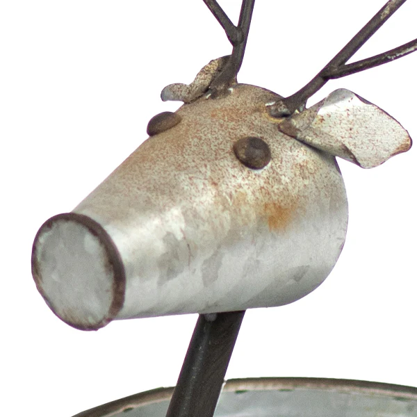 Metal Christmas Planters, Set of 2