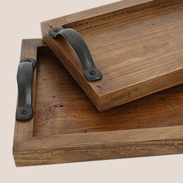 Modern Rustic Serving Trays, Set of 2