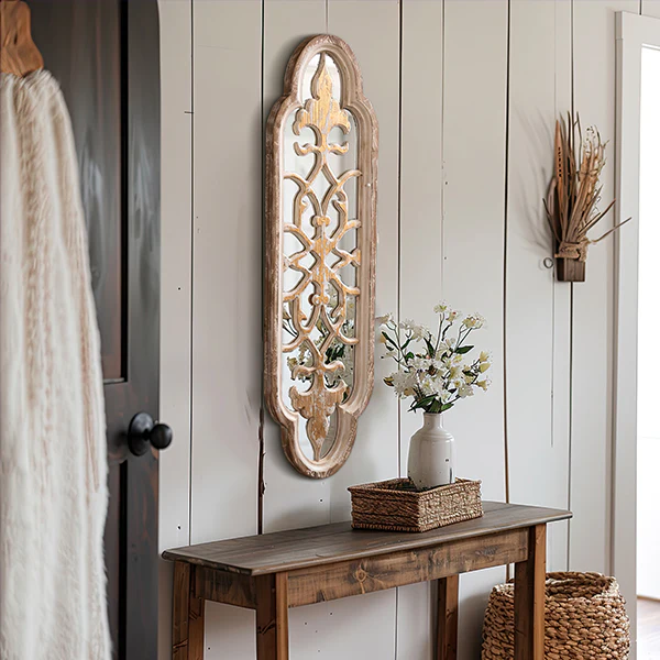 Fleur De Lis Distressed Accent Mirror