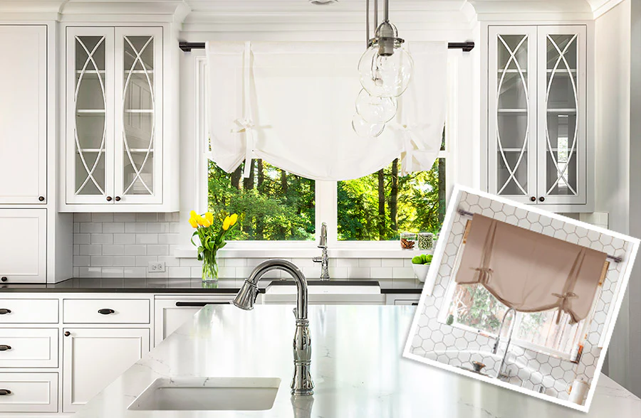 Tie Front Curtain Panel, Pick Your Color