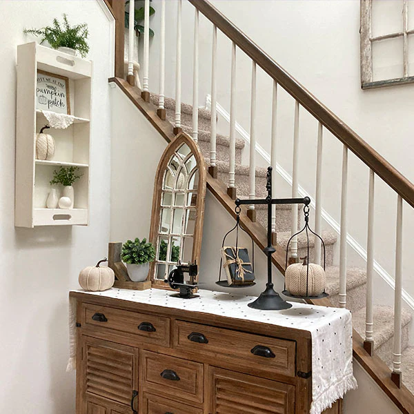 Wooden Farmhouse Hanging Shelf Unit