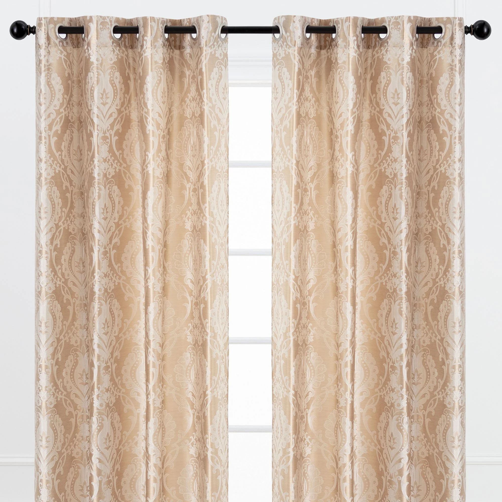 Damask Jacquard Grommet Curtains