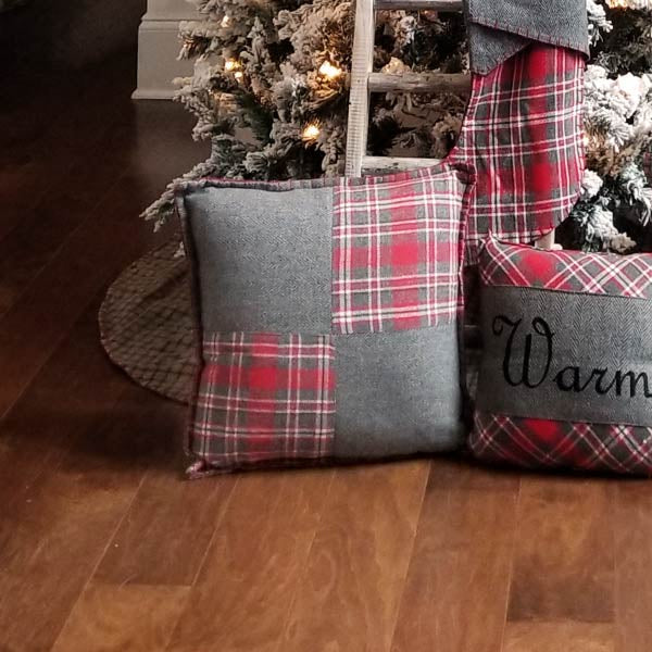 Plaid Patchwork Pillow