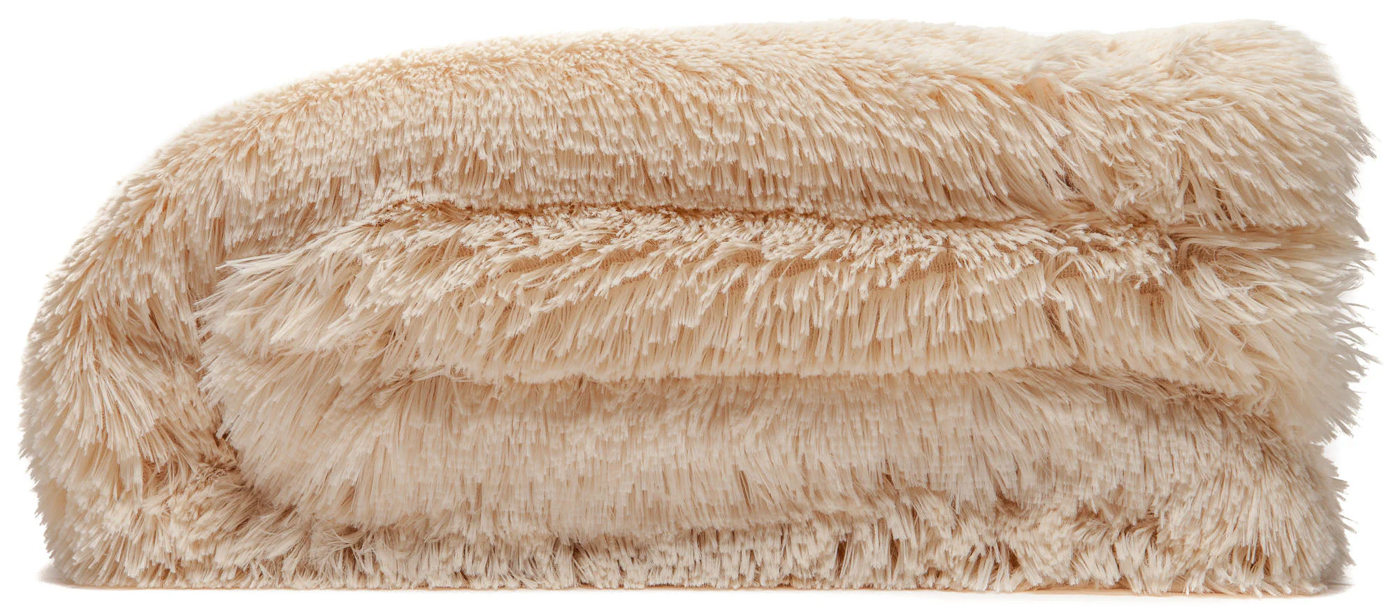 Solid Faux Long Fur Throw Blanket