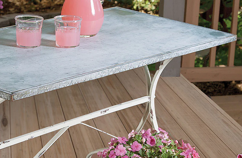 Distressed Galvanized Table