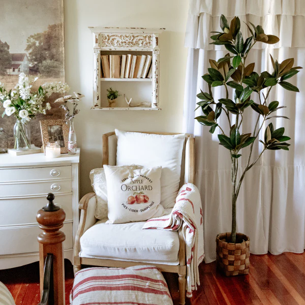 71 Inch Faux Magnolia Tree with White Buds